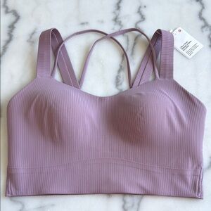 Lululemon‎ Like a Cloud Ribbed Longline Bra size 6 D/DD Cup lavender Lux nwt